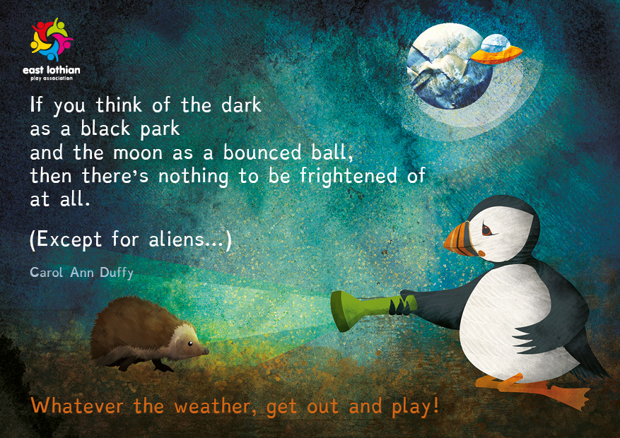 ELPA outdoor play postcard - dark - by helen wyllie