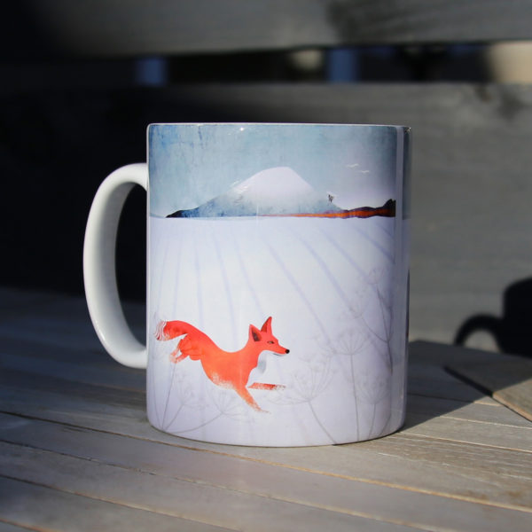 North Berwick Law and fox ceramic mug helen wyllie