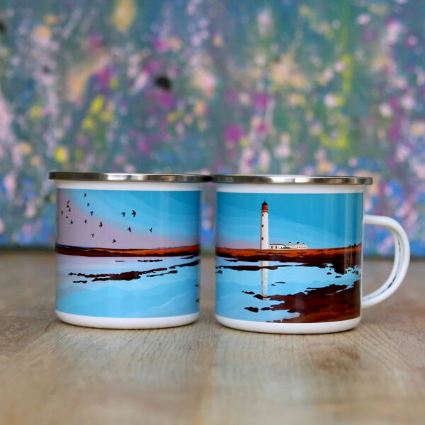 Barns ness lighthouse camping mug ,helen wyllie