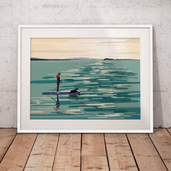 Paddling, Longniddry print by helen wyllie