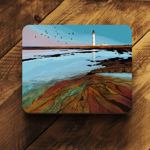 barns ness lighthouse placemat by helen wyllie