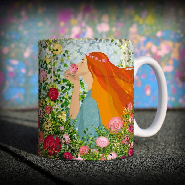 Rose garden mug by helen wyllie