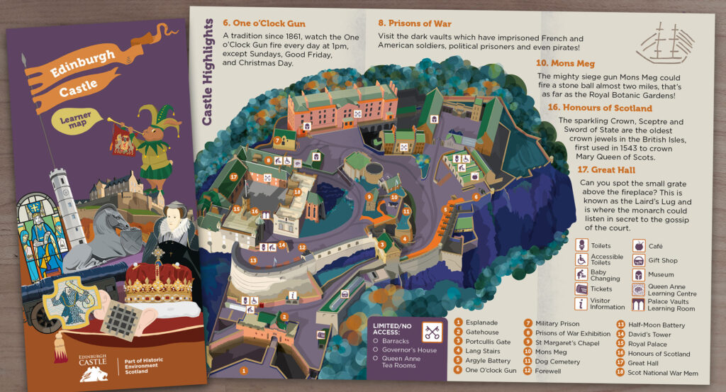 Edinburgh Castle leaflet and map by helen wyllie